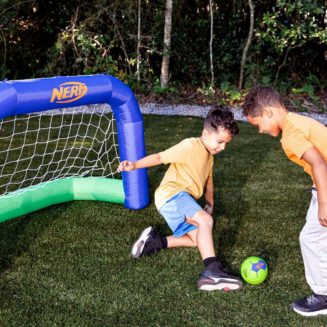NERF Air Goal- Instant Blow Up Soccer Goal - Plug In and Inflates in 10 Seconds
