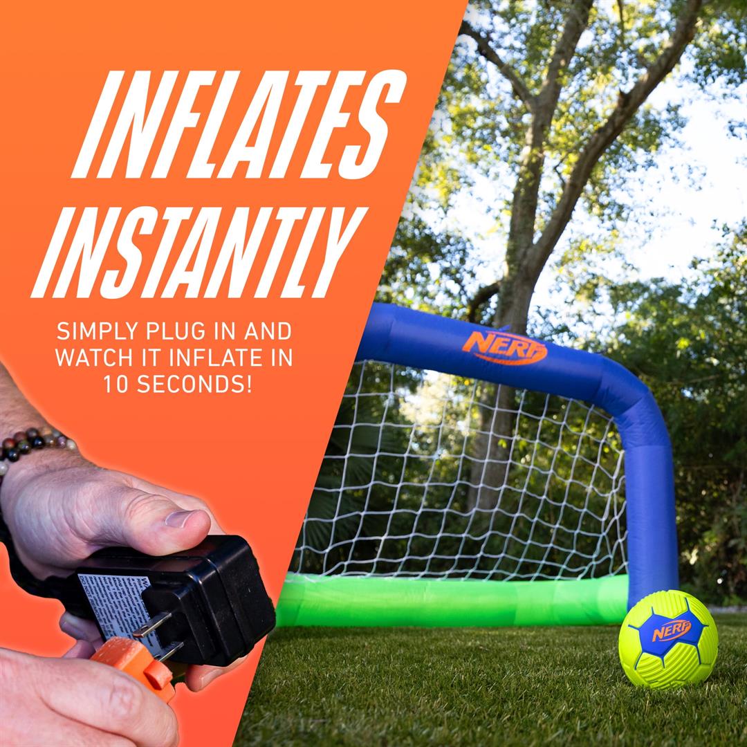 NERF Air Goal- Instant Blow Up Soccer Goal - Plug In and Inflates in 10 Seconds - Image 3