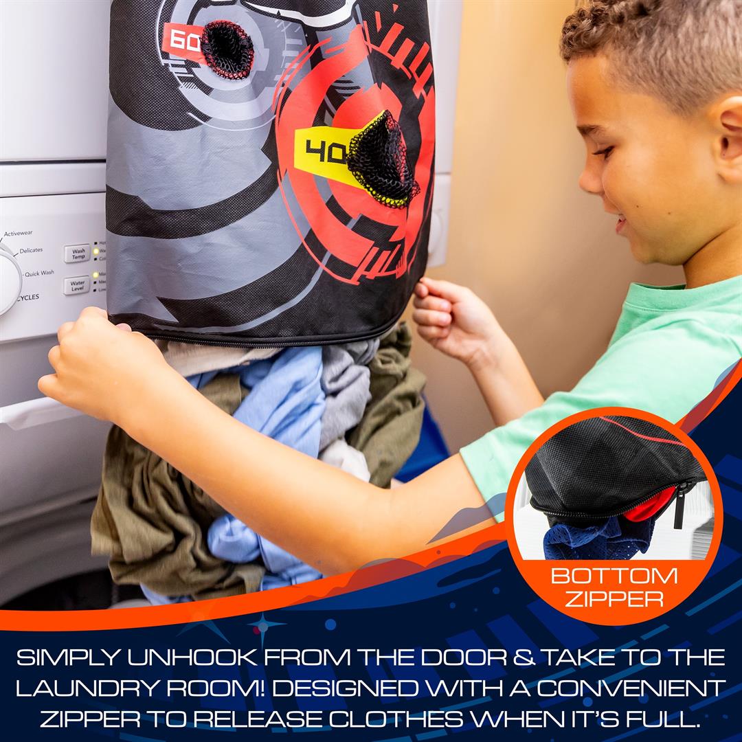 NERF Basketball Hoop Hamper - Laundry Layup Over the Door Basket + Shooting Target - Mini Hoop Hamper + Basketball Set - Image 5