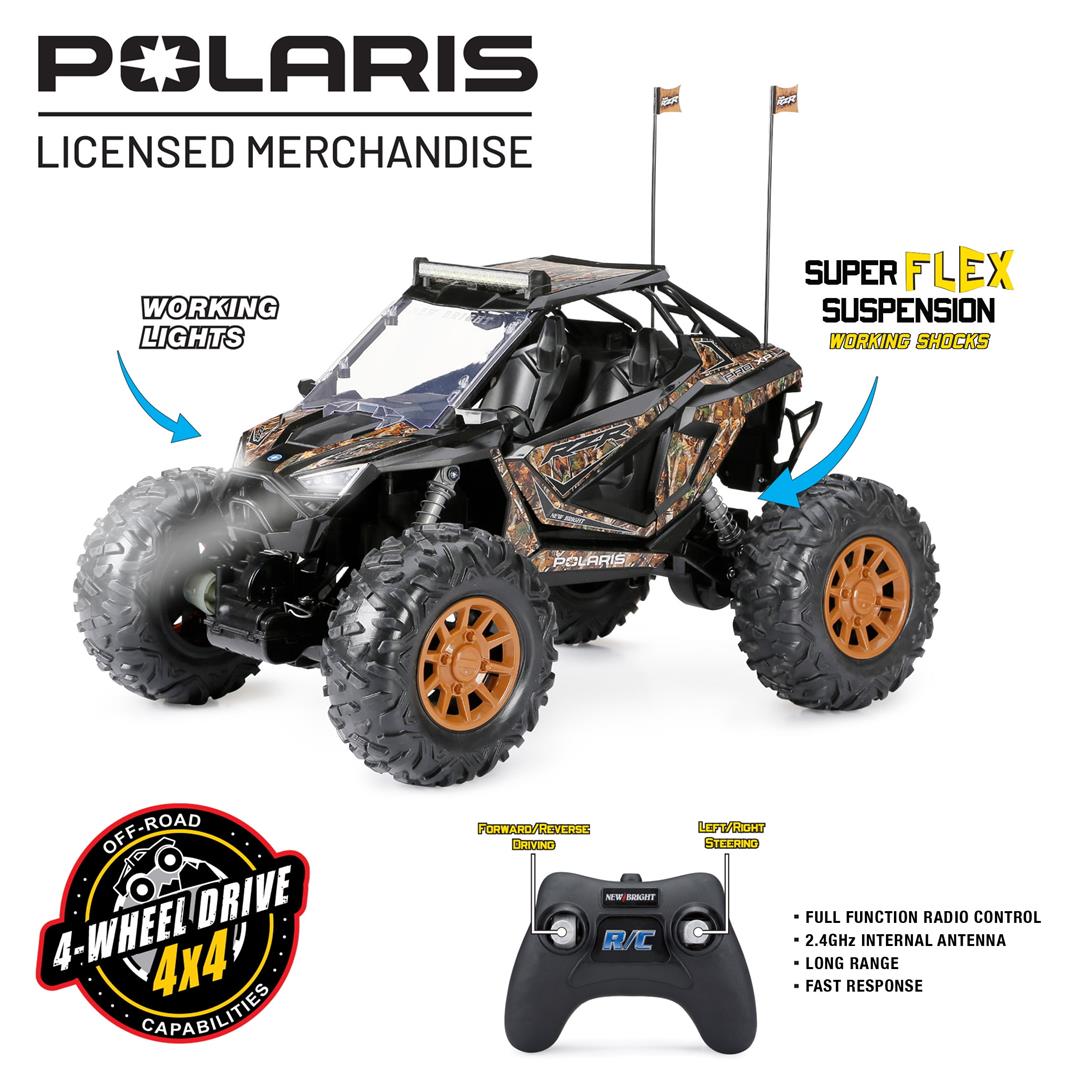 New Bright (1:5) Polaris RZR XP Pro 12.8V Battery Remote Control Camo ATV 2.4GHz, 60875U Child - Image 4