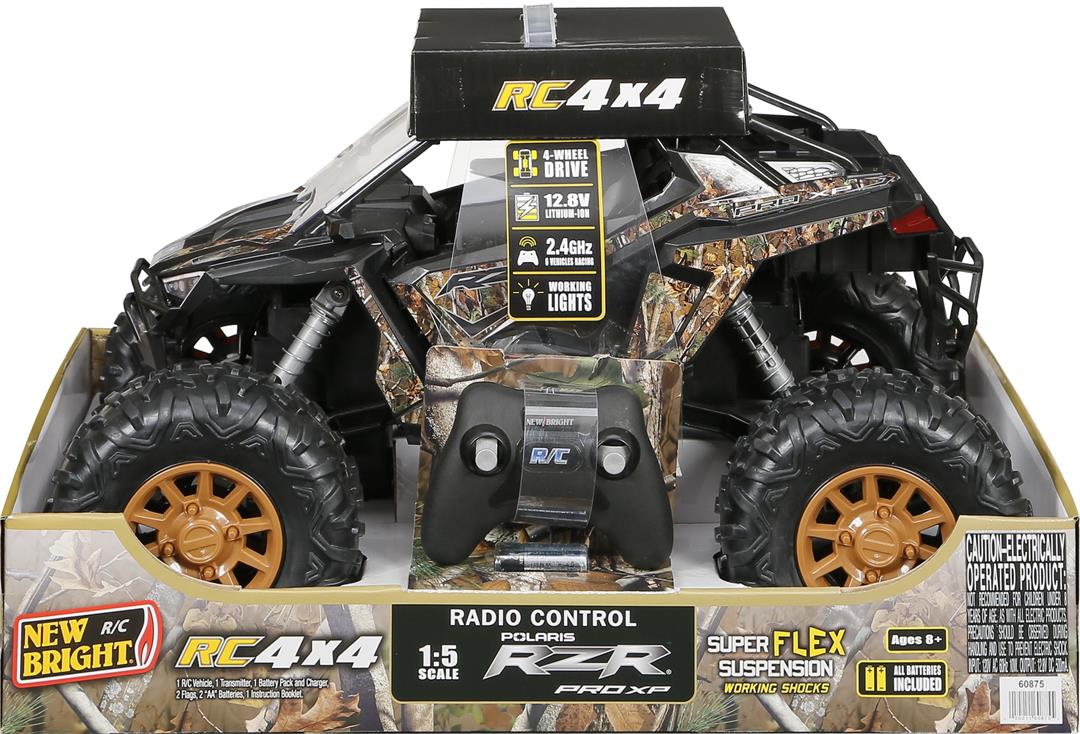 New Bright (1:5) Polaris RZR XP Pro 12.8V Battery Remote Control Camo ATV 2.4GHz, 60875U Child - Image 9