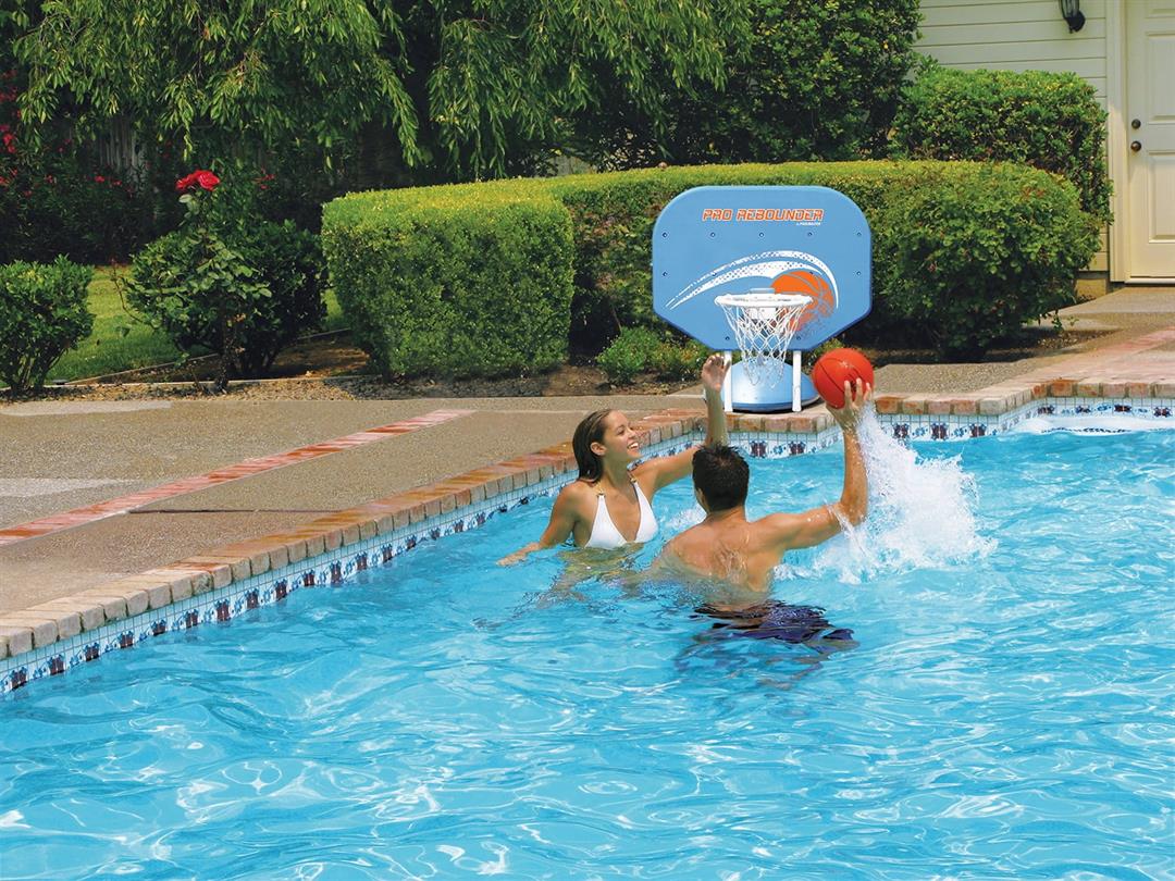 Poolmaster Pro Rebounder Poolside Basketball Net System Game with Ball & Needle - Image 4