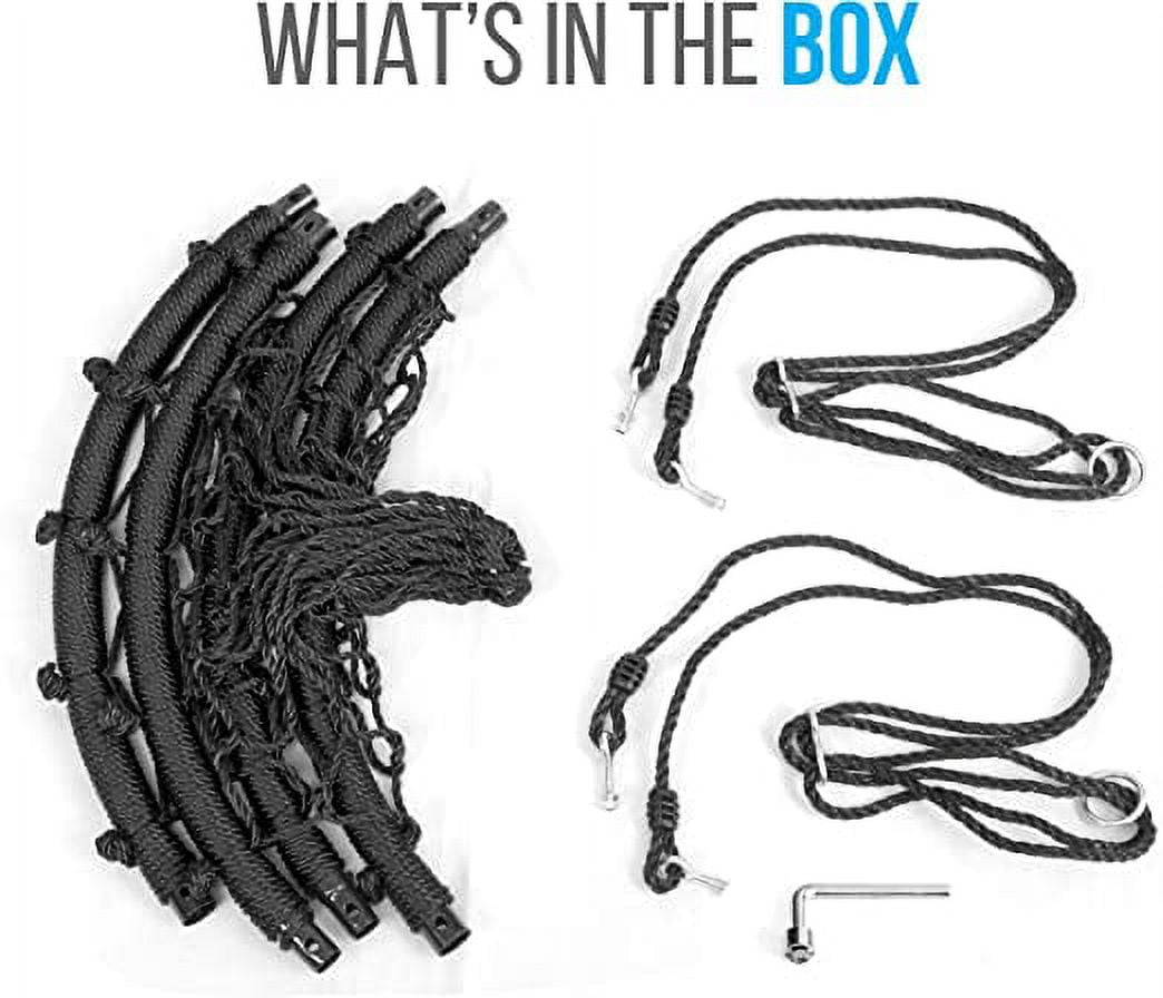 SereneLife Net Swing for Kids Outdoor & Indoor, 40 Round Saucer Platform Circle Swing for Tree - Image 3