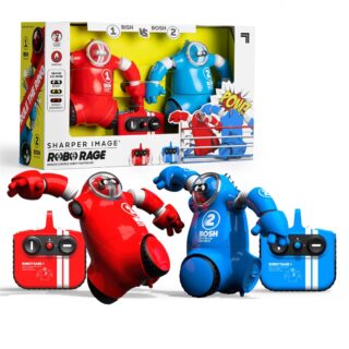 Sharper Image Toy RC Robo Rivals Remote Control Robot Fighting Set with 2-Player Combat with Power Fists, 4-pieces, Blue And Red, Age 6+