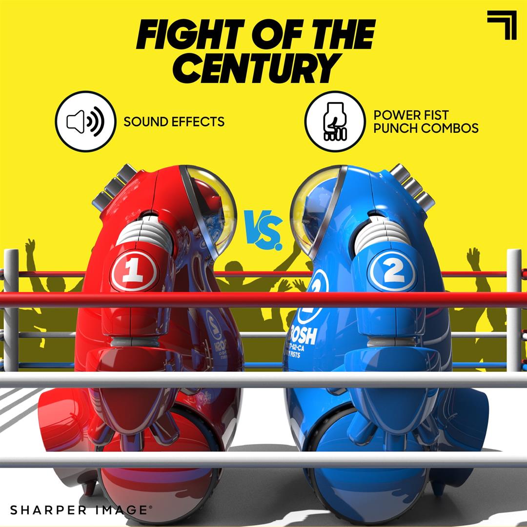 Sharper Image Toy RC Robo Rivals Remote Control Robot Fighting Set with 2-Player Combat with Power Fists, 4-pieces, Blue And Red, Age 6+ - Image 2