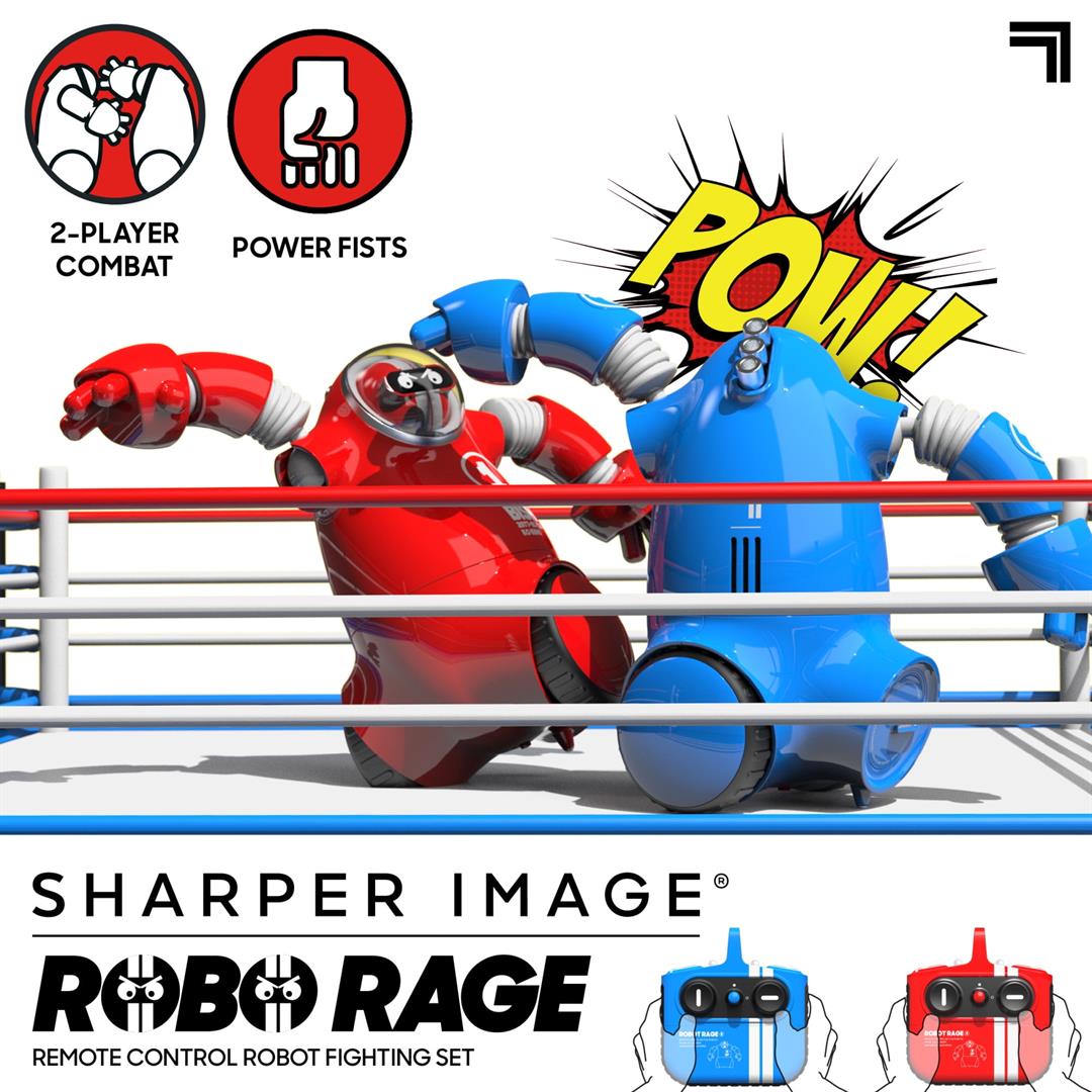 Sharper Image Toy RC Robo Rivals Remote Control Robot Fighting Set with 2-Player Combat with Power Fists, 4-pieces, Blue And Red, Age 6+ - Image 6