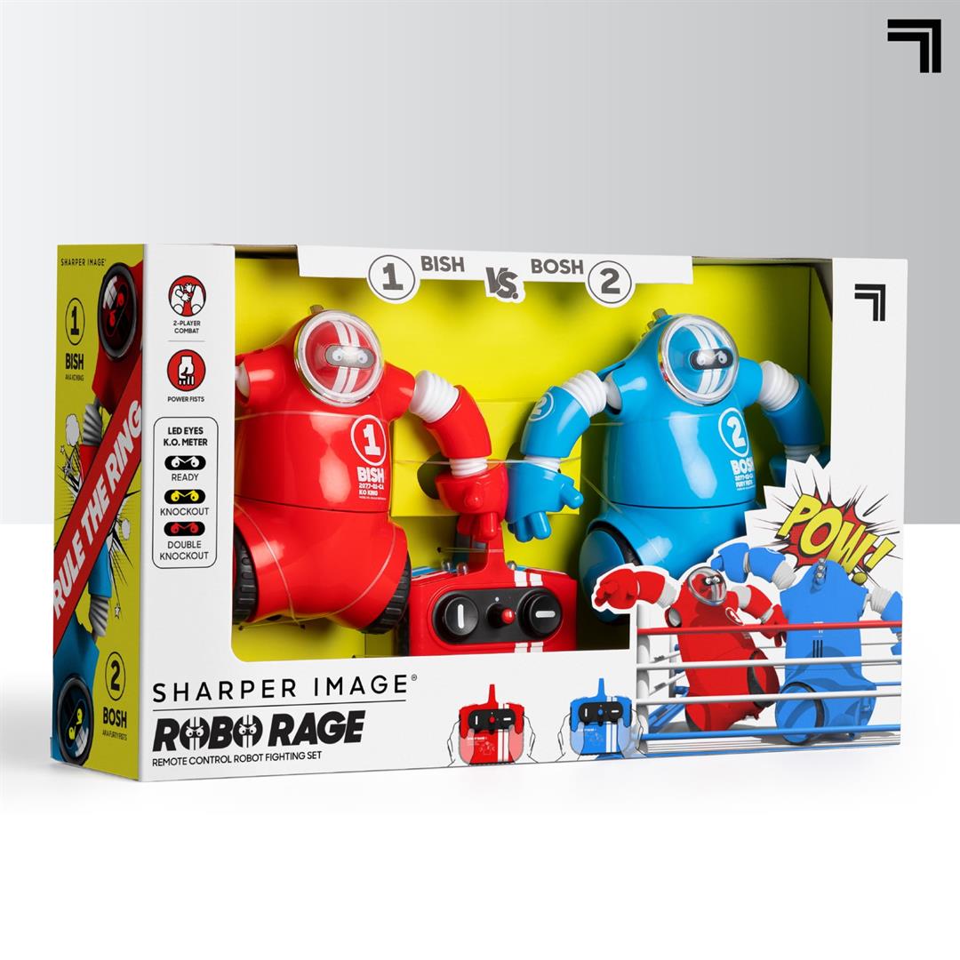Sharper Image Toy RC Robo Rivals Remote Control Robot Fighting Set with 2-Player Combat with Power Fists, 4-pieces, Blue And Red, Age 6+ - Image 7
