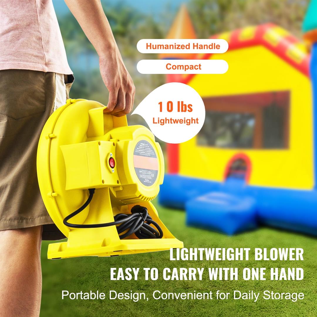 SKYSHALO Air Pump, 450W 0.6HP, Compact & Efficient Inflatable Fan, 1750Pa Strong Airflow Blower for Bouncy Castles & Jump Houses, UL Certified - Image 3