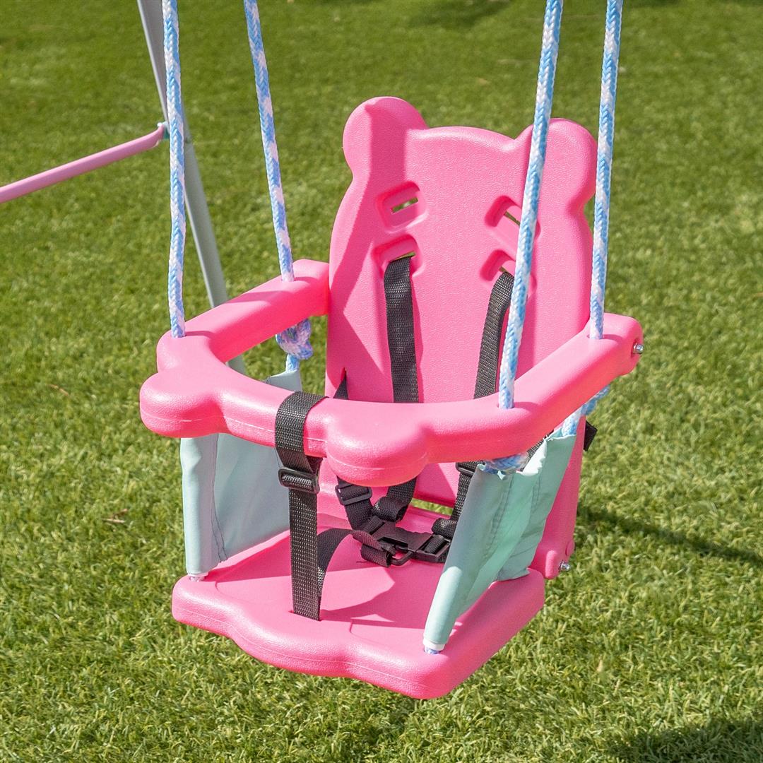 Sportspower Indoor/Outdoor My 1st Toddler Metal Swing with Safety Harness, Foldable Frame - Image 7