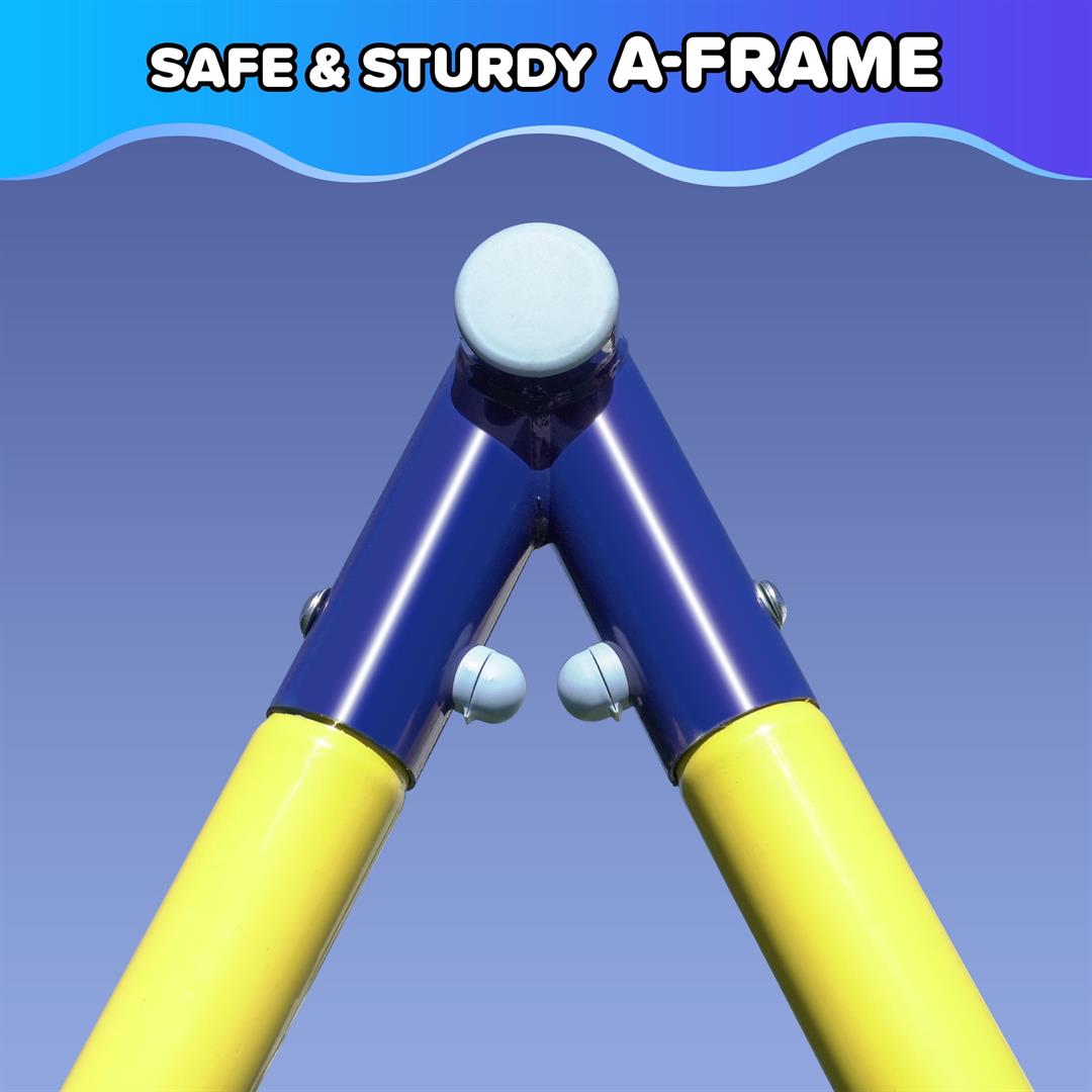 Sportspower My 1st Swing and Saucer Outdoor Backyard Playset, Belt Swing & 32" Saucer Swing, 6-Foot Heavy-Duty Frame, 300lbs Capacity, for Kids Ages 38 - Image 4