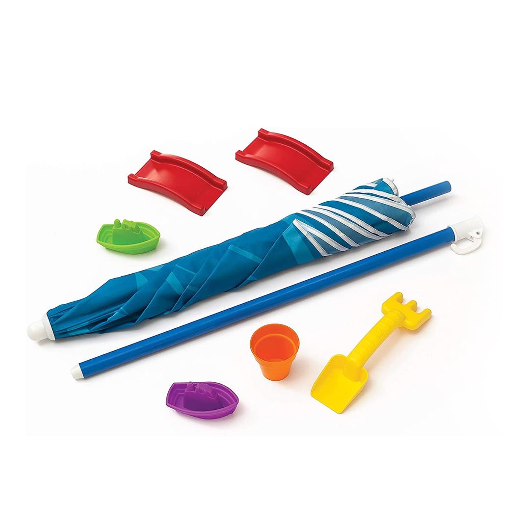 Step2 Cascading Cove Blue Plastic Sandbox and Water Table for Toddlers with Cover and Umbrella - Image 6