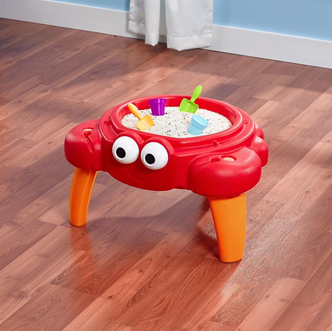 Step2 Crabbie Sandbox Red Plastic Sand Table for Toddlers with Cover 4-piece Playset - Image 3