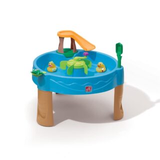 Step2 Duck Pond Blue Plastic Toddler Water Table with 6-Piece Playset