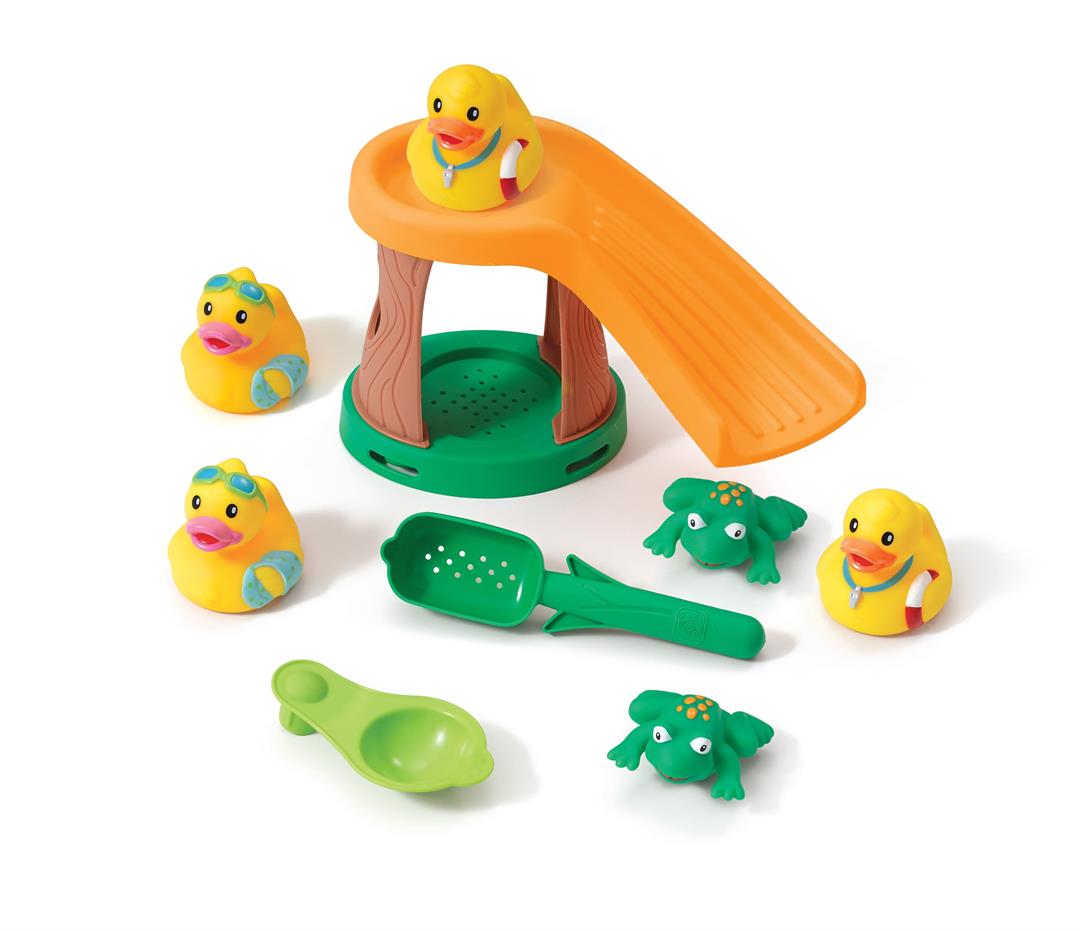 Step2 Duck Pond Blue Plastic Toddler Water Table with 6-Piece Playset - Image 2