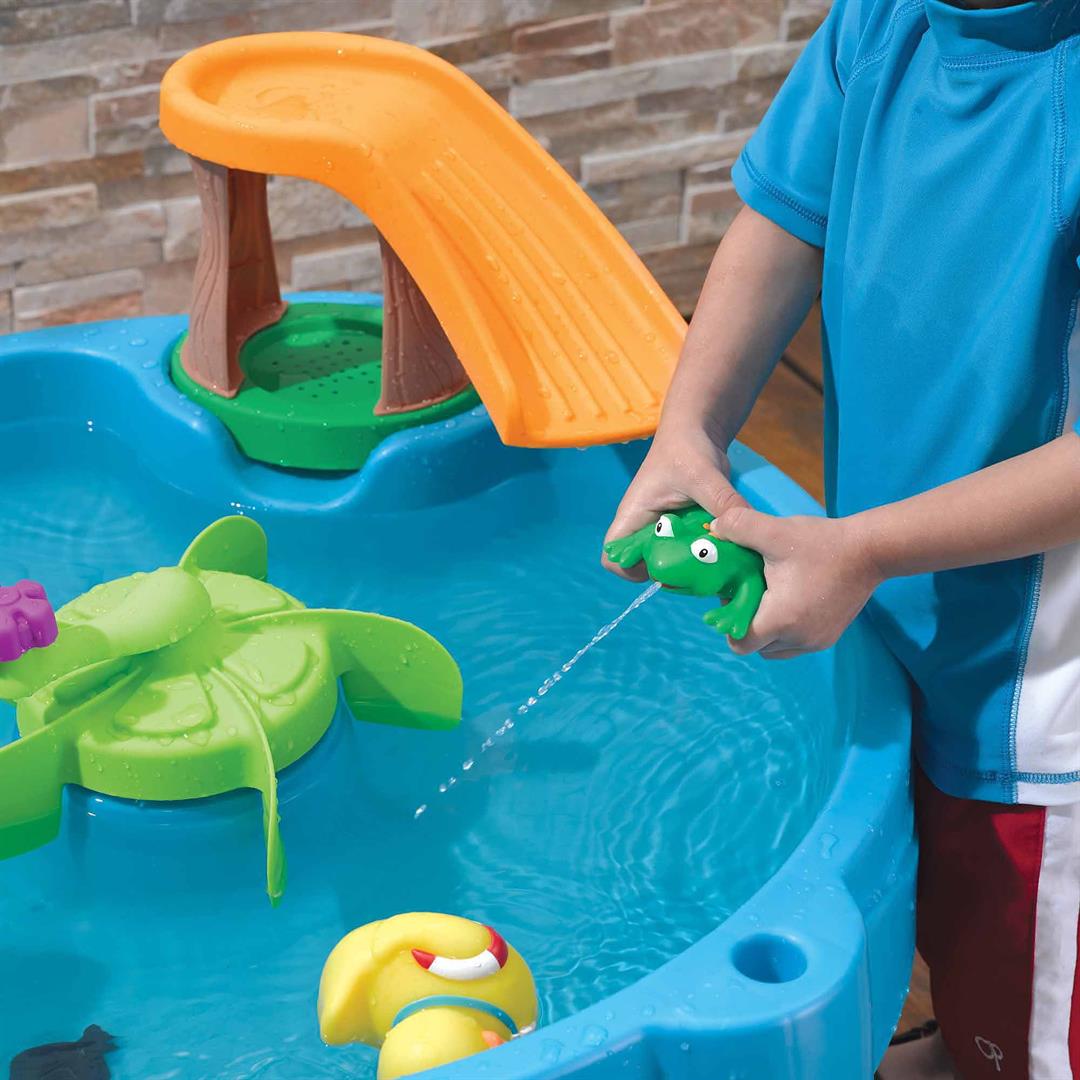 Step2 Duck Pond Blue Plastic Toddler Water Table with 6-Piece Playset - Image 3