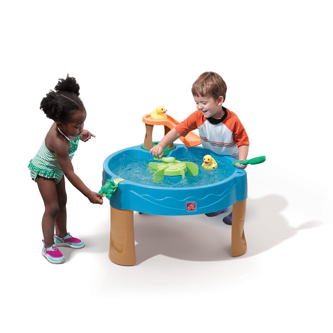 Step2 Duck Pond Blue Plastic Toddler Water Table with 6-Piece Playset - Image 4