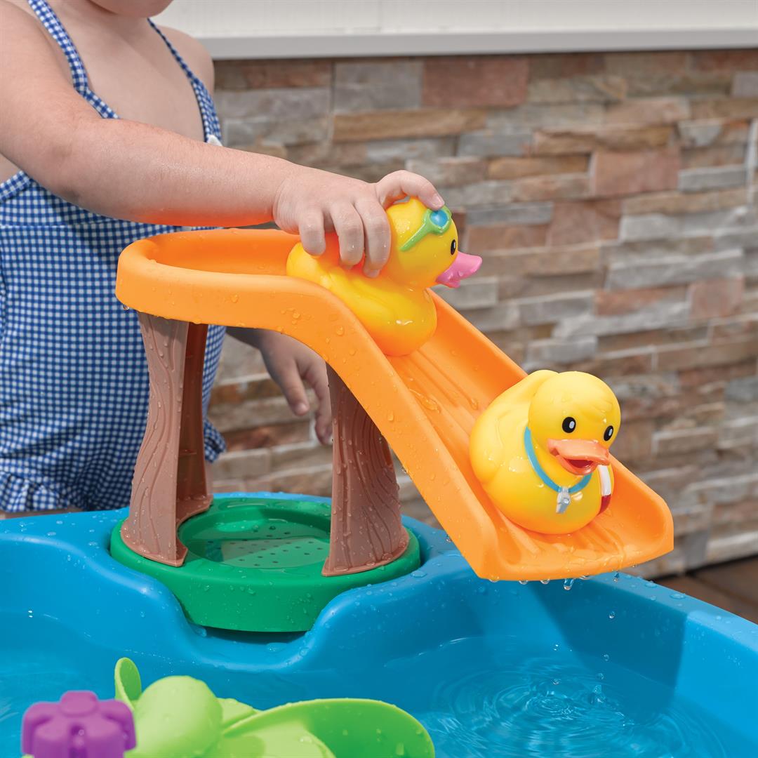 Step2 Duck Pond Blue Plastic Toddler Water Table with 6-Piece Playset - Image 7