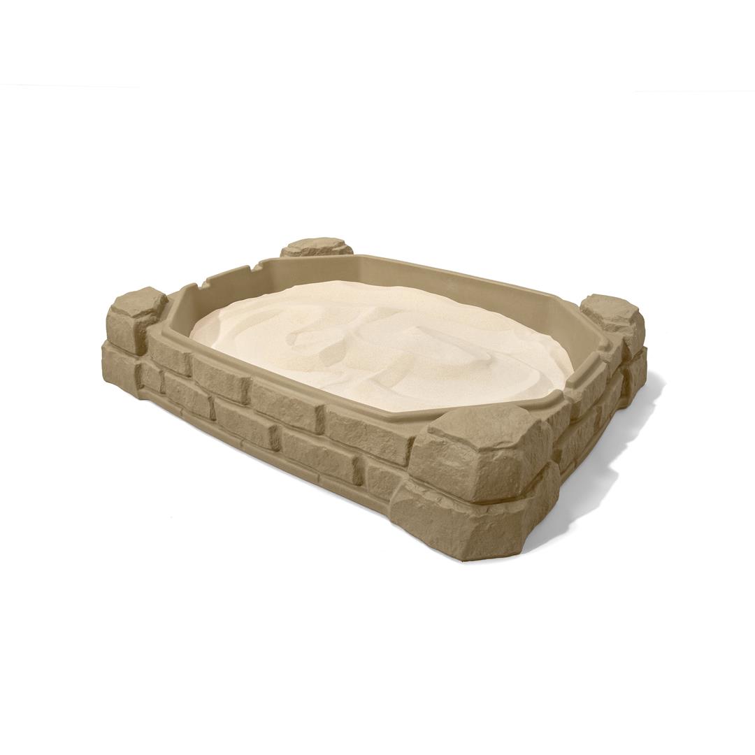 Step2 Naturally Playful Sandstone Beige Plastic Sandbox Toy with Cover for Kids - Image 7