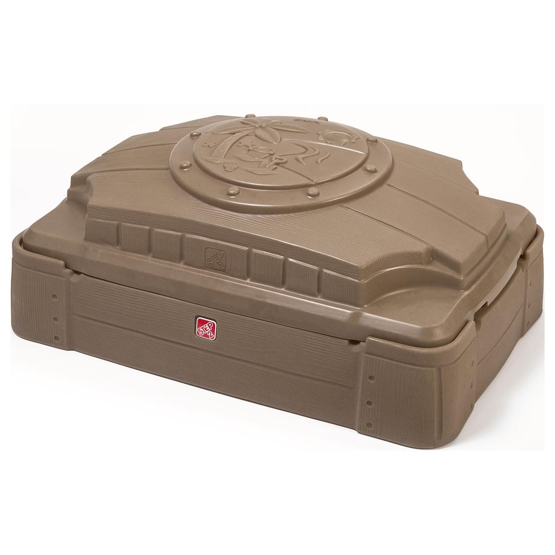 Step2 Play and Store Sandbox Brown Plastic Kids Outdoor Toy with Cover - Image 6