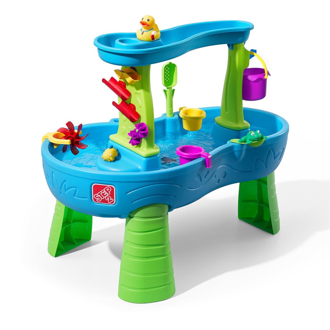 Step2 Rain Showers Splash Pond Blue Plastic Water Table for Toddlers with Waterfall Tray - Image 10