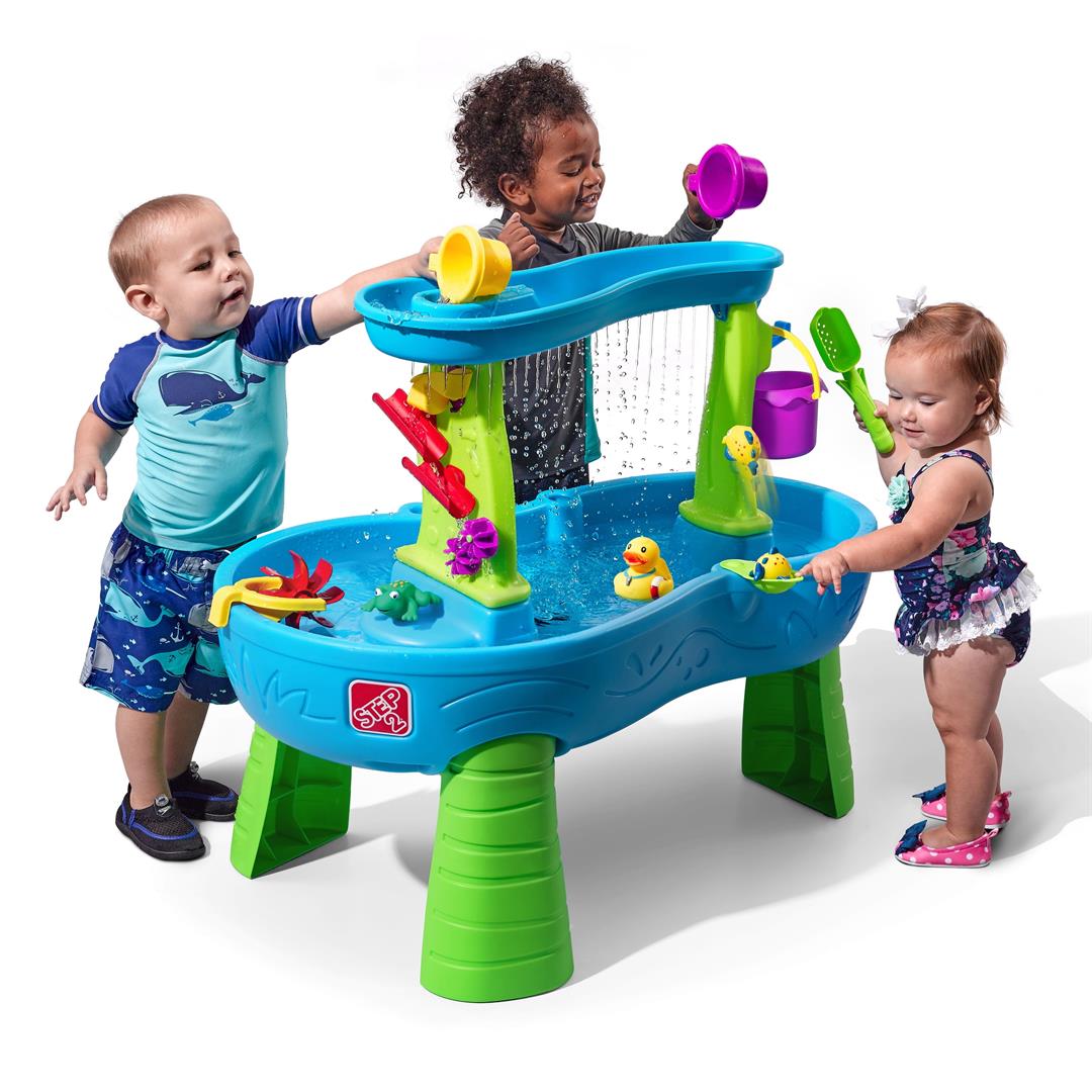 Step2 Rain Showers Splash Pond Blue Plastic Water Table for Toddlers with Waterfall Tray - Image 6