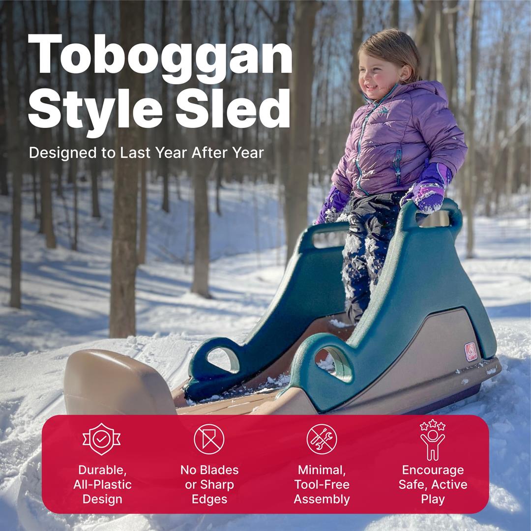 Step2 Snow Runner Tobaggan Style Plastic Winter Sled for Kids - Image 3