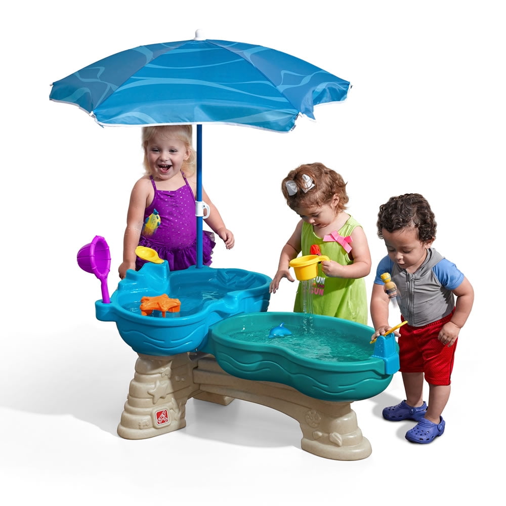 Step2 Spill & Splash Seaway Blue Plastic Water Table for Toddlers with 10-piece Playset - Image 7