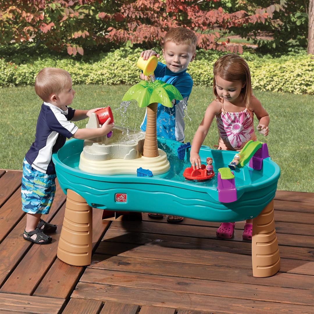 Step2 Splish Splash Seas Blue Plastic Water Table for Toddlers with 9-piece Playset - Image 4