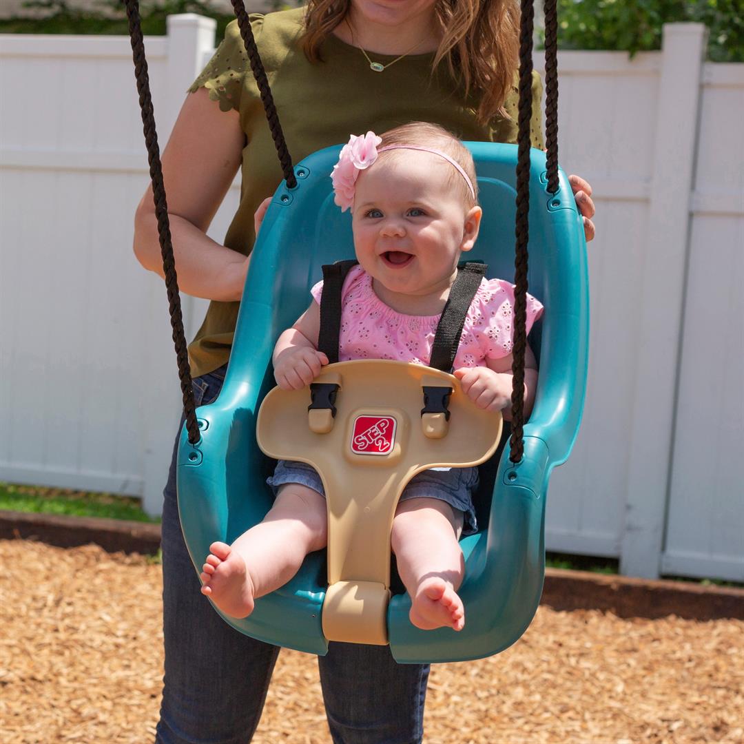 Step2 Teal Toddler Baby Swing Set Accessory with T-Bar and Weather-Resistant Ropes - Image 4