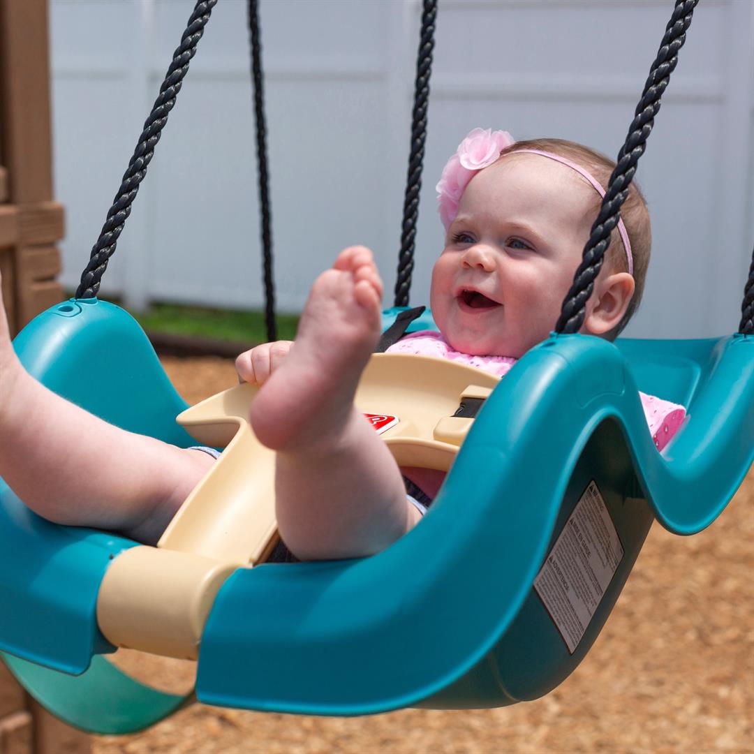 Step2 Teal Toddler Baby Swing Set Accessory with T-Bar and Weather-Resistant Ropes - Image 5