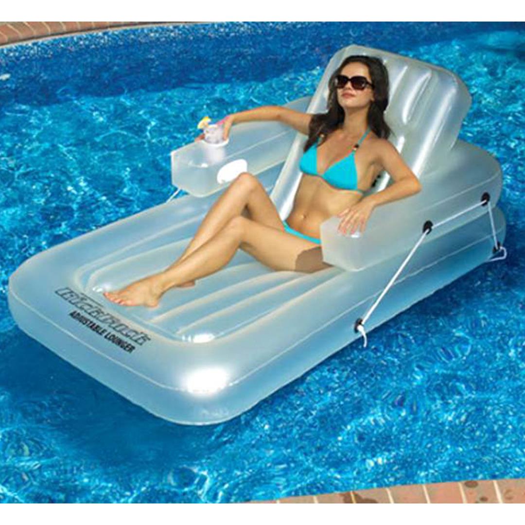 Swimline Vinyl Inflatable Kickback Adjustable Pool Float, Grey - Image 6