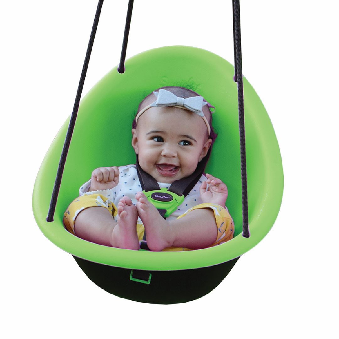 Swurfer Kiwi Baby - Toddler Swing with Foam-Lined Shell, Indoor and Outdoor Toy, Ages 6 Months+, Green - Image 5