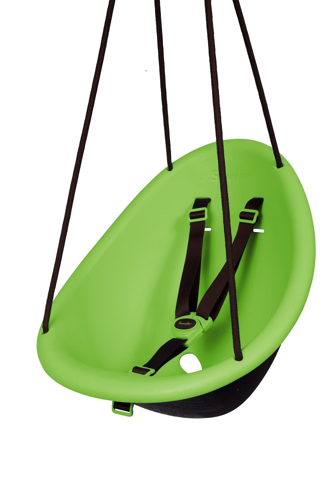 Swurfer Kiwi Baby - Toddler Swing with Foam-Lined Shell, Indoor and Outdoor Toy, Ages 6 Months+, Green