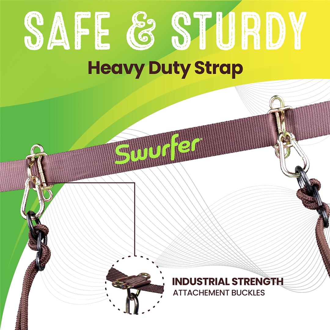 Swurfer Skyline- Heavy Duty Universal Swing Hanging Line with 4 Adjustable Quick Connect Locking Steel Anchors, Alternative Swing Set Compatible with Multiple Swings (Not Included) - Image 4