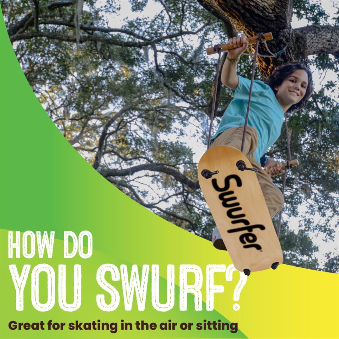 Swurfer TreeSkate Stand Up Skating Swing, Wooden Outdoor Swing for Kids and Adults - Image 5