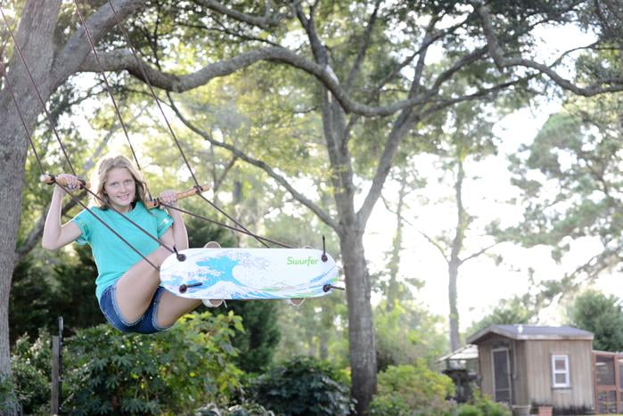 Swurfer TreeSkate Waves Stand Up Skating Swing, Wooden Outdoor Swing for Kids and Adults - Image 7