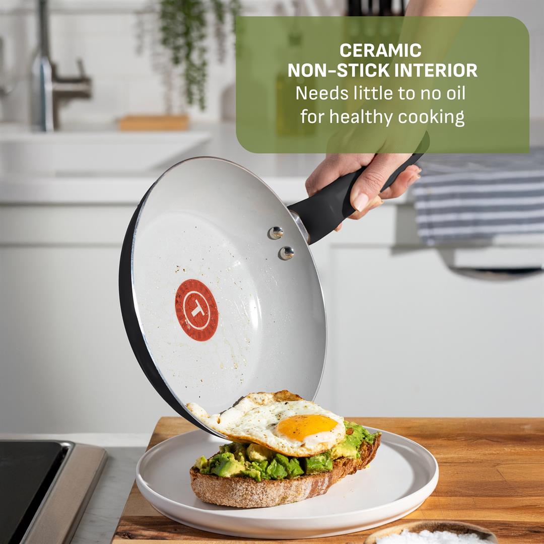 T-fal Kitchen Solutions Ceramic, 22 Piece Cookware Set, Black - Image 7