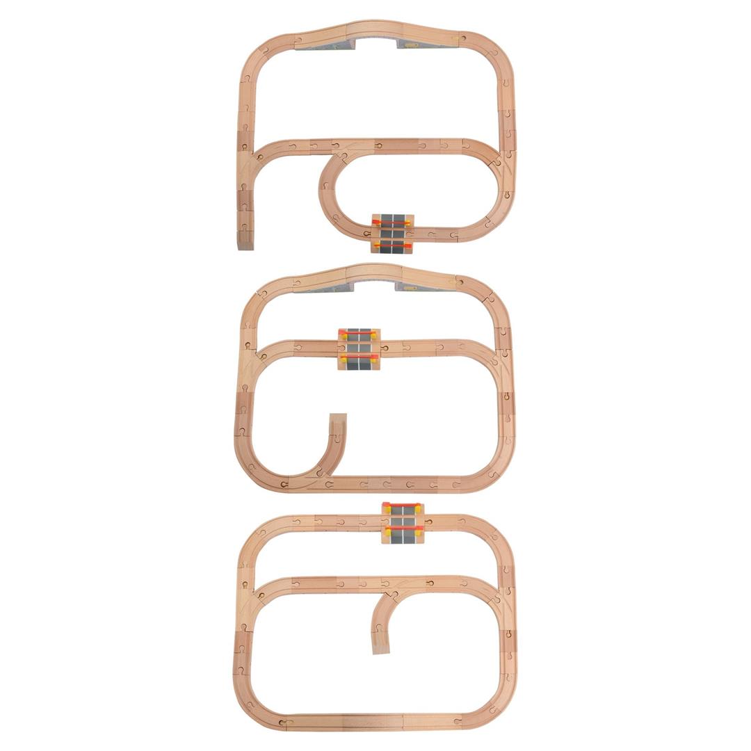 Teamson Kids Preschool Play Lab 85-Piece Wooden Train Table Play Set Multicolor - Image 3