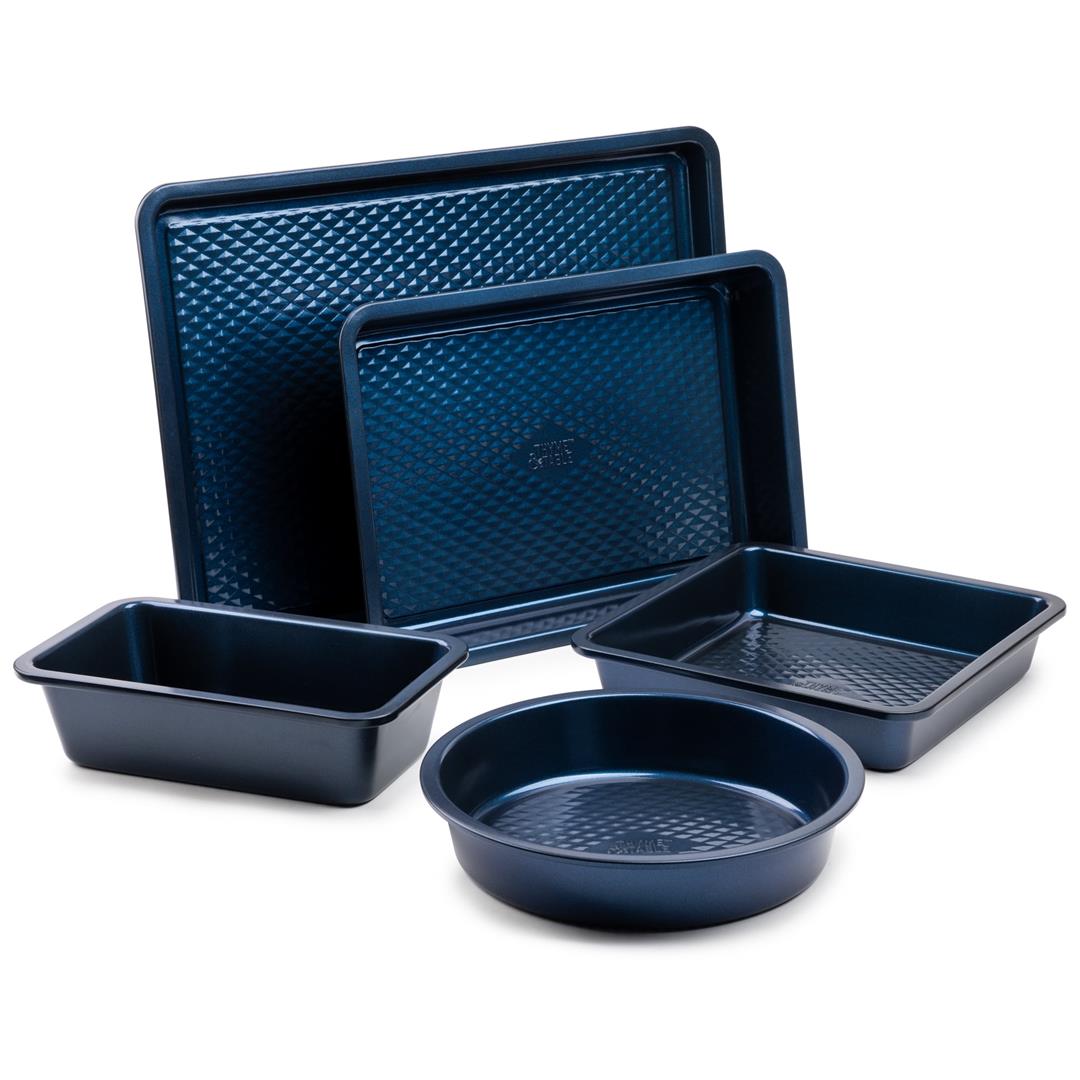Thyme & Table Non-Stick Aluminized Steel Baking 5pc Set, Navy