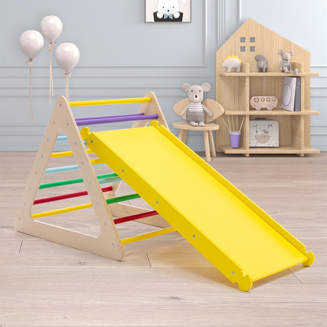 Walsport 3 in 1 Baby Triangle Climber with Ladder Sliding and Climbing Fun Zone,Toddler Wooden Indoor Play Equipment for Toddlers 18m-6yrs - Image 5